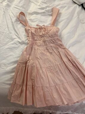 Sunday Best Light Pink Tiered Sundress with Smocked Bodice